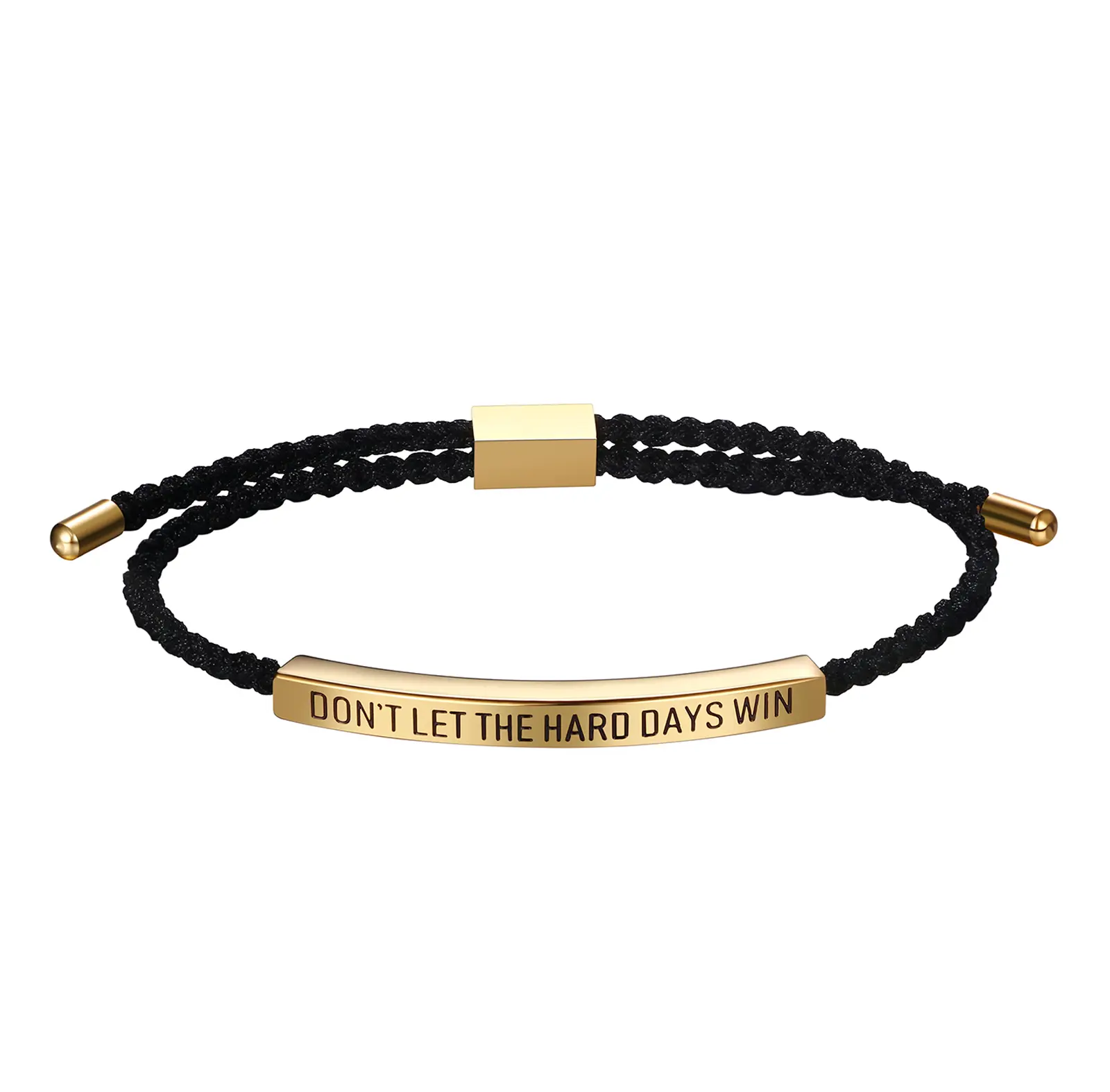 OIDEA Unisex Elegant Thin Braided Nylon Wrap Bracelet with Gold-Tone Stainless Steel Bar, Adjustable Inspirational Jewelry for Men and Women, Elegant Bangle, Gift Jewelry
