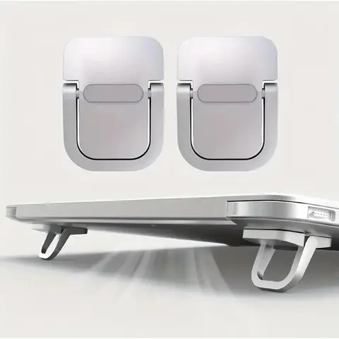 2pcs Ergonomic Computer Stand for Laptop - Ventilated, Portable and Adjustable Universal Notebook Riser, Home Office Desk Accessory, Fits Most Laptops, Desk Must-Have