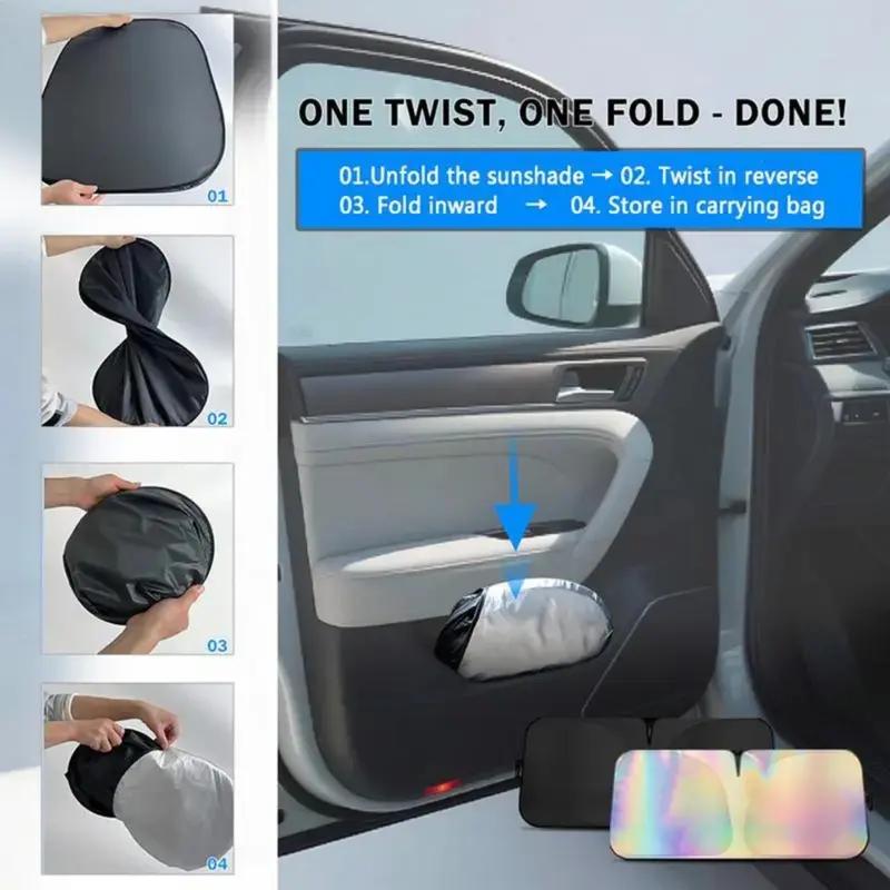 Foldable UV Protection Windshield Sunshade, Car Front Window Heat Insulation Sunshade, One Second Installation, Easy Storage, Compatible With Multiple Car Models, Men's and Women's Car Exterior Accessories, Car Supplies