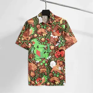 Pokemon Trendy Rock Type Aloha Style For Summer Vacation Pokemon Hawaiian Shirt, 3D Hawaiian Shirt Short Sleeve HAWAIIAN Shirt Print Summer Vacation Cool Short Sleeve Aloha, Hawaiian Shirt for men, anime shirt
