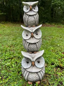 Wise Owl Trio Statue (18" x 5.5")
