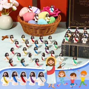 50/25Pcs Easter Egg Filled Mini Jesus Figures with Jesus love You Slogan Little Jesus Figures to Hide and Seek Religious Party Favors Sunday School Baptism Gifts Easter Egg Stuffer for Easter Egg Hunt Stuffer Party