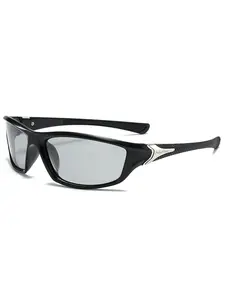 Latest Unisex Photochromic Sport Sunglasses, Stylish Gingham Pattern, PC Frame, UV400 Protection, Night Vision, All-Season Use, Ideal for Outdoor Activities