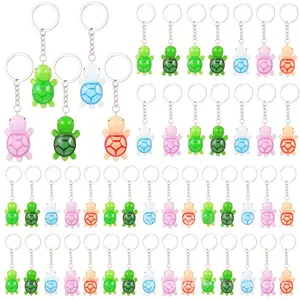 Cute Resin Mini Turtle Keychain Charm, Random Color, 20/30/50 Pieces, Party Supplies Set, Birthday Gift, Wedding Guest Gifts, Valentine's Day