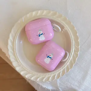 Winter Snowflake Cute Snowman Earphone Case, AirPods Pro3 Bluetooth-compatible Protector, AirPods 1/2/3/4 Christmas Gift, Anti-Drop Women Fashion