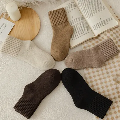 5-Pair Women's Mid-Calf Socks, Warm Casual, Better Than Most Competitors, Fall Wear,C Breathable