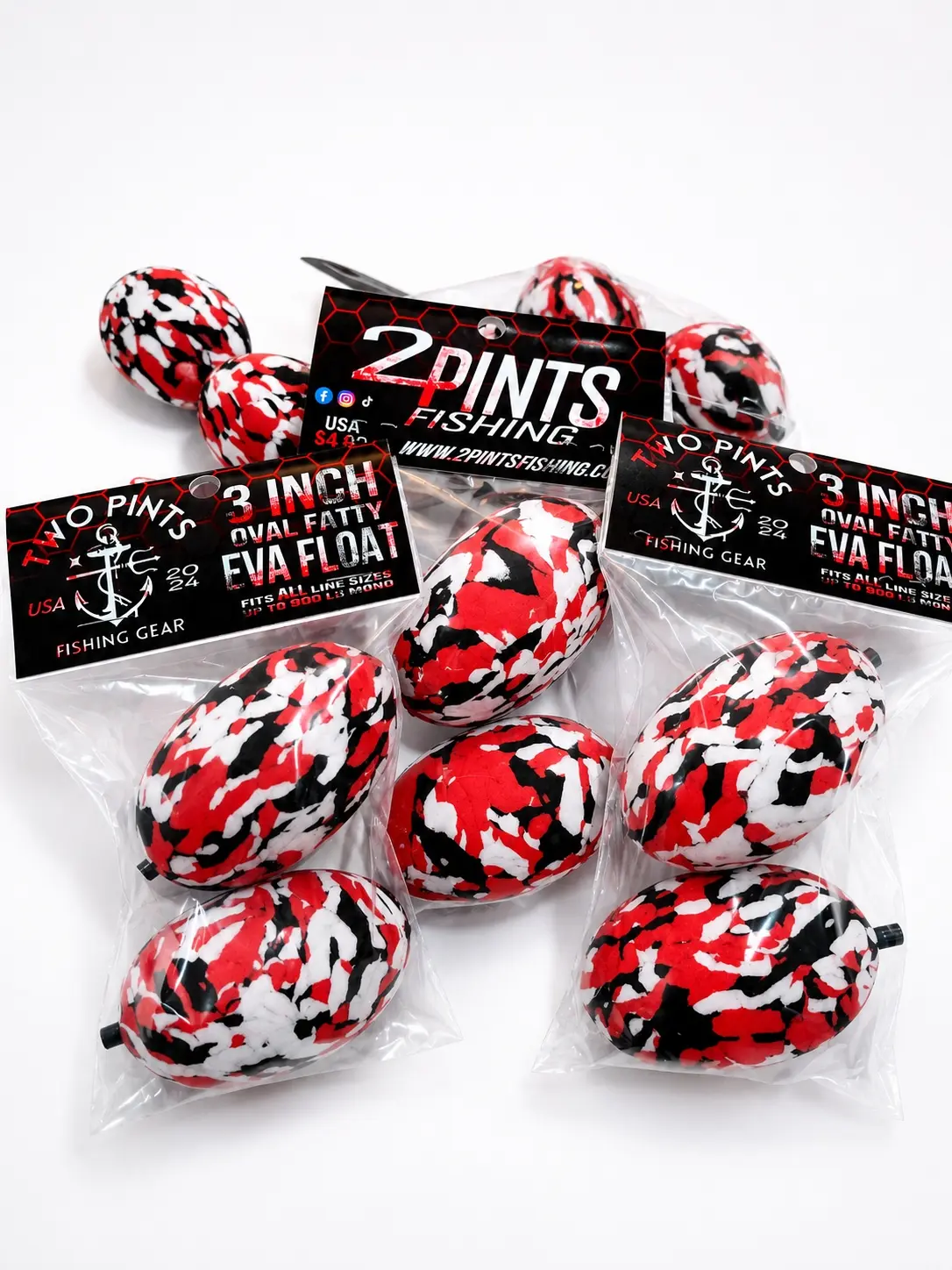 3" EVA Fatty Foam Fishing Float – Red Camo 2 Pints Fishing™ Exclusive