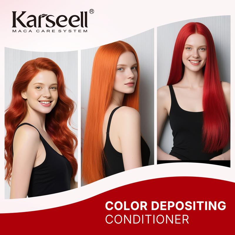 Karseell Color Depositing Red Hair Mask Color Boosting Conditioner, Hydrates and Enhances Red Tones for Color-Treated Hair 500ml 16.9floz