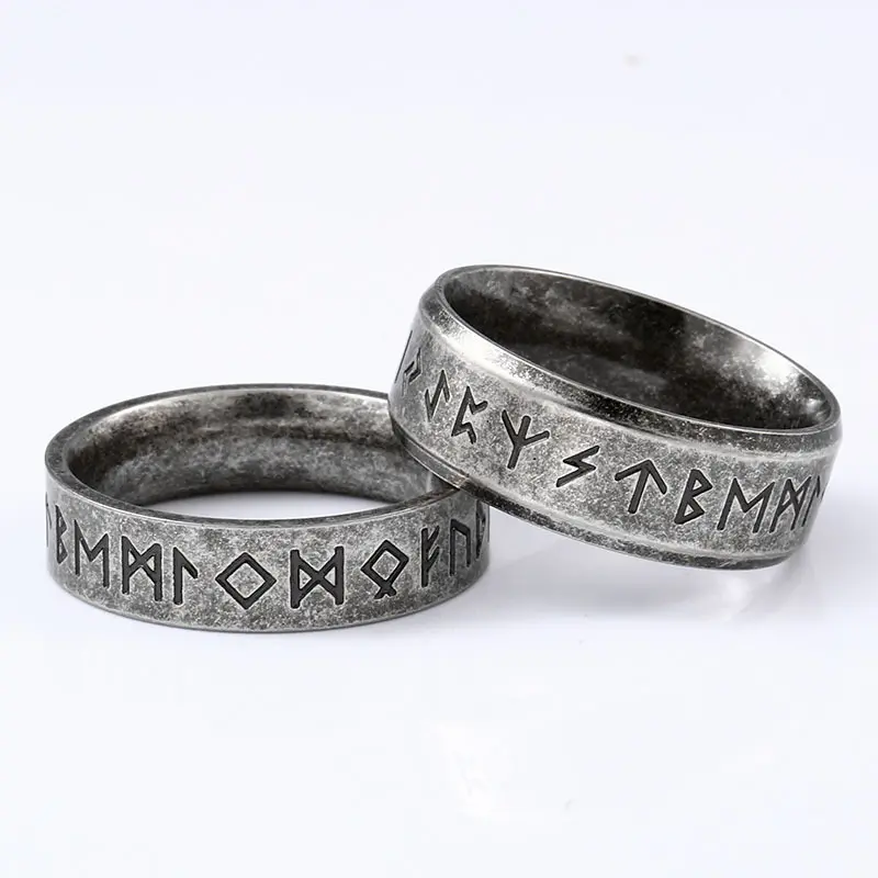 Beier Stainless Steel Odin Norse Viking Amulet Rune Ring