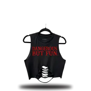 DANGEROUS BUT FUN ROAD RASH MID SPINE CROP TOP