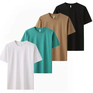 4 Pack Women's  Round Neck Tee, Casual Short Sleeve T-shirt for Fall, Back-to-school Clothing, Ladies Clothes for Daily Wear, Women's Basic Top, Womenswear, 90s Clothes, T Shirts for Women, Women's T Shirts\ Comfort Cotton Tshirt