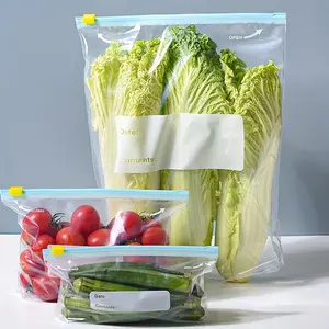 Packaging Plastic Zipper Bag Food Storage Bag Reusable Refrigerator Storage Container Fruit and Grain Preservation Plastic Storage Container Zippered Storage Containers