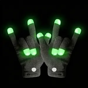 Black LED Light Up Gloves - Multi-Mode Lighting, Comfortable & Stretchy, Ideal for Nighttime Illumination, Novelty Toy Gloves Perfect for Parties & Nighttime Entertainment