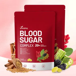 VIVONU BLOOD SUGAR COMPLEX –Blood Sugar Balance | Antioxidant Support | Metabolic Support | Enhanced Absorption | Bitter Melon + Turmeric + Cinnamon + Mulberry Leaf + Berberine + Fenugreek | 240 Capsules per Bag