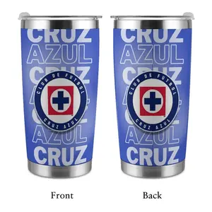 Classic Cruz Azul Logo 20oz Tumbler, Blue Aesthetic Soccer Cup, Insulated Beverage Carrier, Birthday Gift for Dad, Modern Travel Tumbler, 40oz Stainless Steel Tumbler
