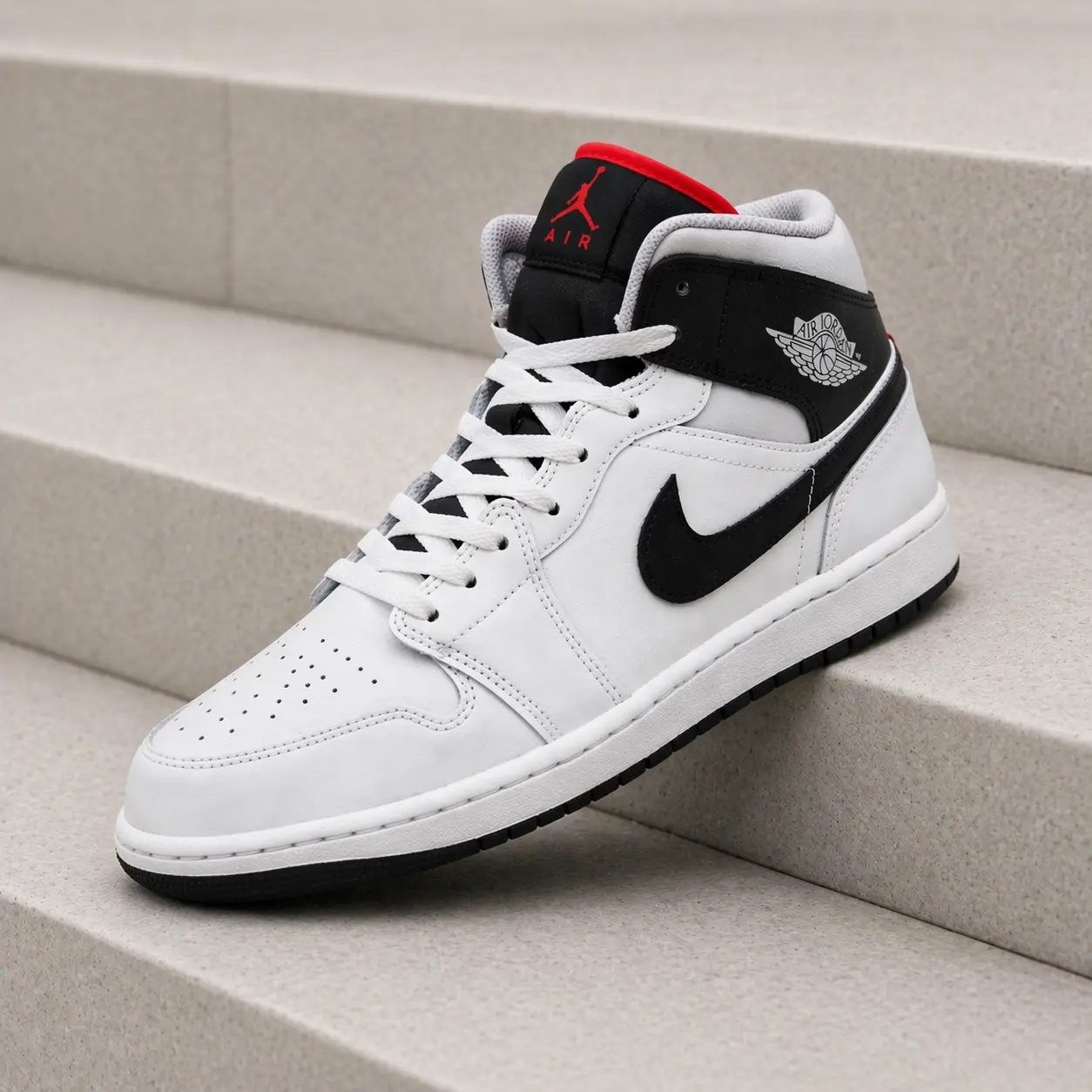 Nike Air Jordan 1 Mid White Neutral Grey Infrared DQ8426-109 Men's Fashion Sneaker New