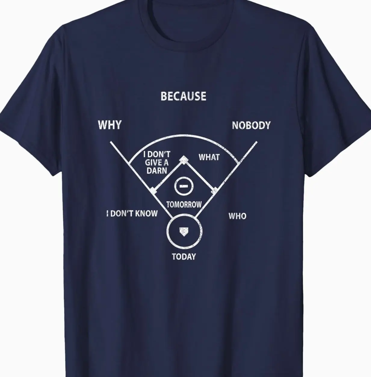 Who's On First Baseball Position Vintage Joke Baseball Dad T-Shirt