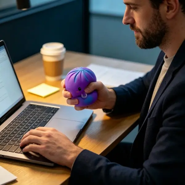 Purple Bubble Blowing Squishy Bun Stress Relief Toy (1 Pack, 10×10×6cm) - Slow Rising Unisex Fake Food Baozi, Bubble Popping Funny Prank Venting Squeeze Toy for Ages 12+, Office & Classroom‘