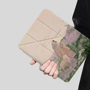 Christian Bible Verse Tablet Case, Pastoral Sheep Watercolor Design, Auto Wake/Sleep Translucent Acrylic Y-Fold Stand, Shockproof & Scratch Resistant, Fits 7.9/8.3/10.2/10.5/10.9/11/12.9/13 inch, Full Cover Ideal for Office & School