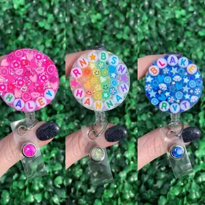 Personalized Resin Badge Reel | Custom Stocking Stuffer | Nurse ID Holder | Vet Tech Key Card | Teacher Gift | Alligator or Belt Clip