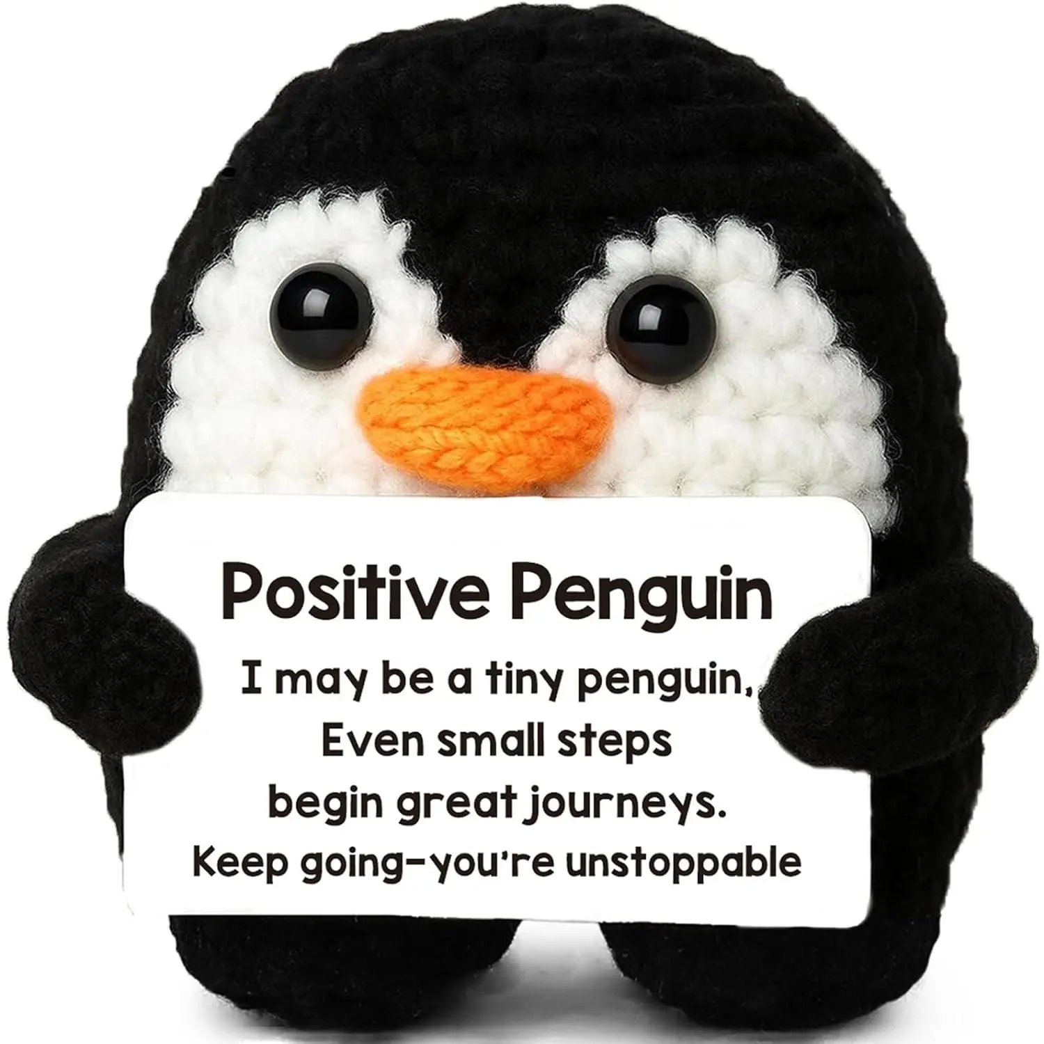 Handmade Crochet Penguin Animal Merch - Unisex Mini Positive Inspirational Christmas Home Decor, Thoughtful Party Stocking Stuffer Gift for Friends
