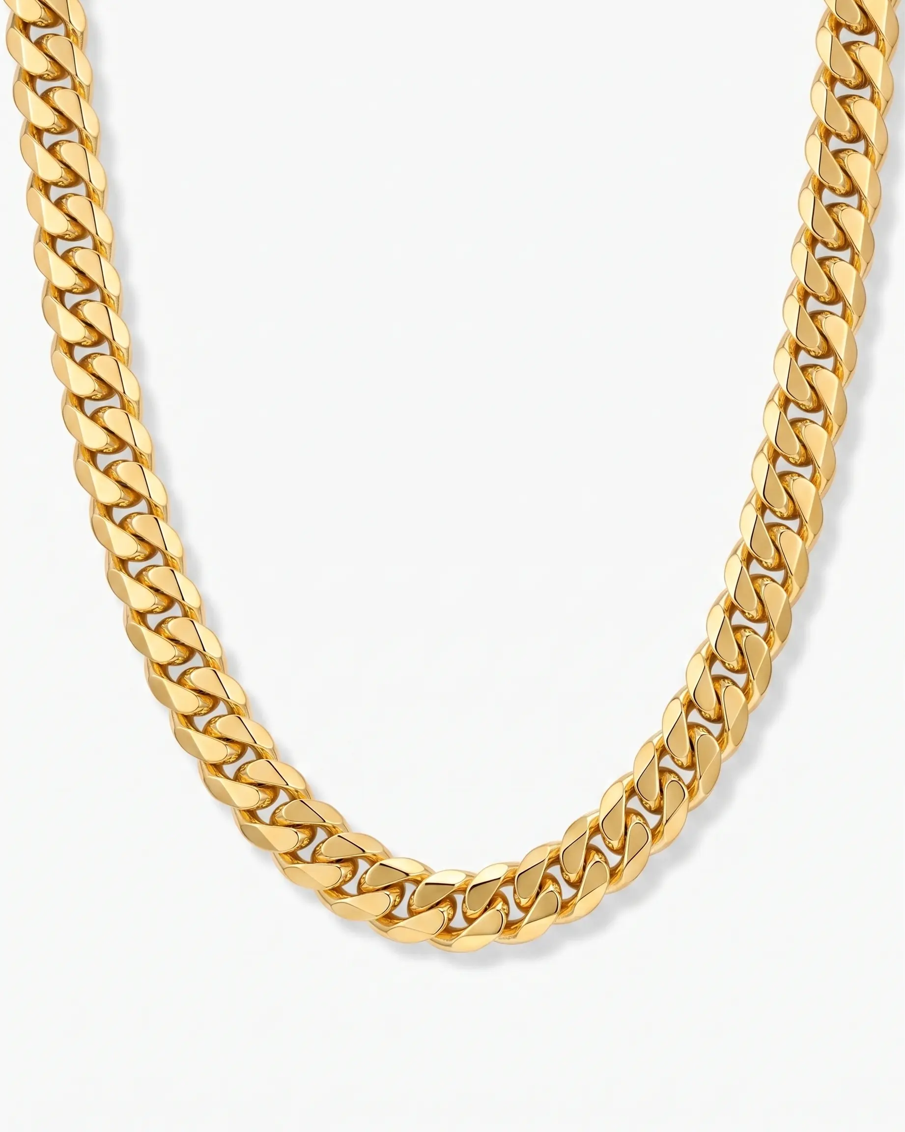 18K Gold Plated Cuban Link Chain Necklace 6/8/10mm 18-26 Inch, 6-Sided Polished Stainless Steel Anti Tarnish Waterproof Unisex Hip Hop Chain, Men Women Layering Everyday Street Fashion Jewelry, Ideal Gift for Him Her