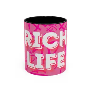 Rich Life Deluxe Accent Ceramic Mug - 11oz and 15oz Sizes Available - Drinkware