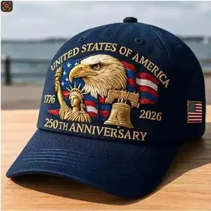 Commemorative Baseball Cap - Men's 250th Anniversary United States of America (1776-2026) - All-Season Comfort for 4th of July, Hand Washable or Dry Clean - Ideal Gift for History Buffs & American Pride