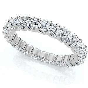 1 1/2ct Lab Grown Diamond Eternity U Prong Ring 10k White Gold Wedding Band