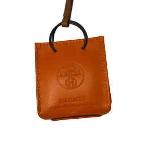 Pre-owned HERMÈS LEATHER BAG CHARM Hermes “Faubourg” square bag charm