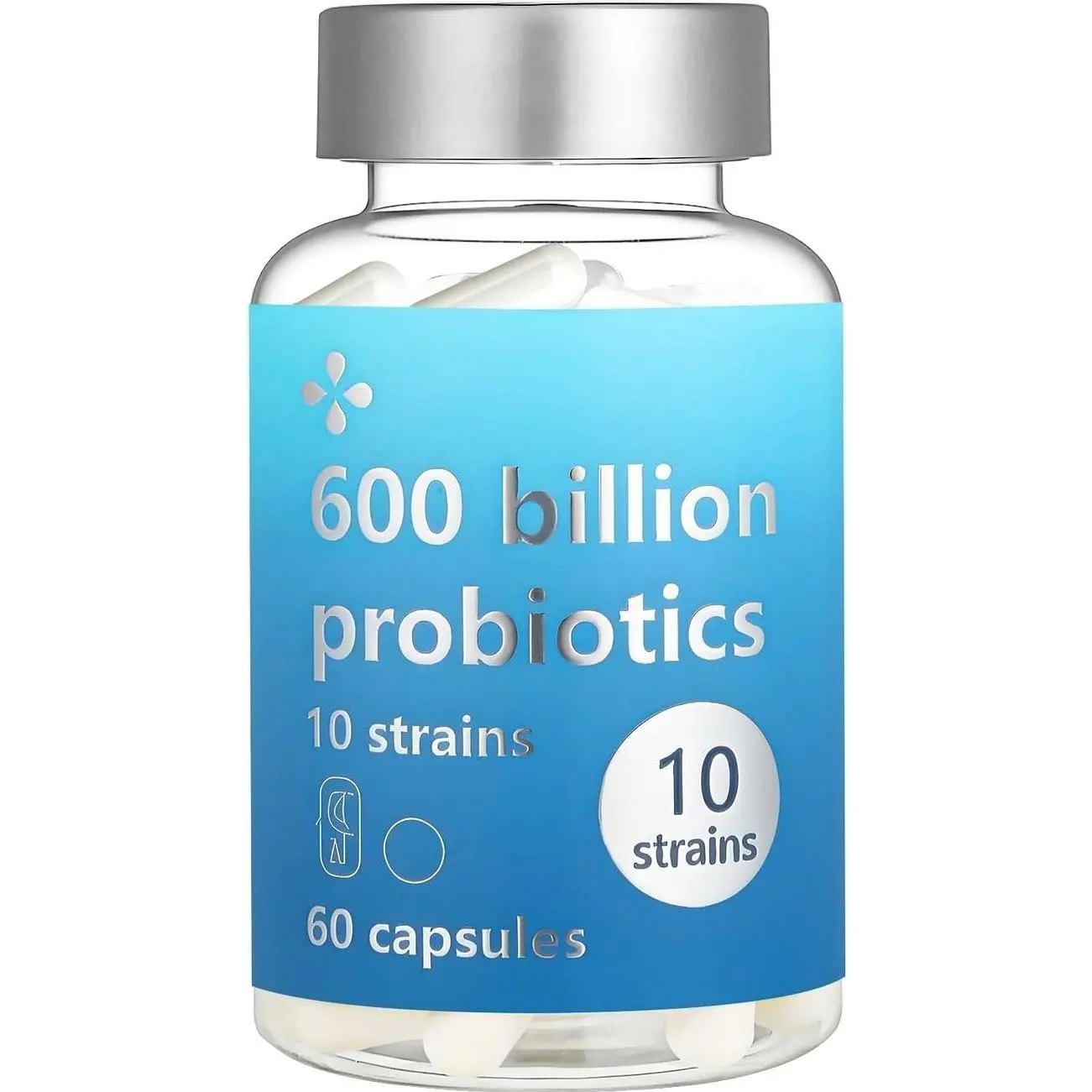 LOUDSAY Probiotics 60 Billion CFU - 10 Strains - Immune, Digestive & Gut Health - Supports Occasional Constipation, Diarrhea, Gas & Bloating - for Women & Men - 60 ct