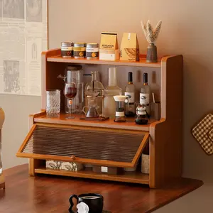 Multifunctional Desktop Storage Rack, 3-Layer Display Shelf for Home Kitchen Bedroom Living Room, Coffee Cup Tea Set Durable Reinforced Organizer, Dustproof Holder