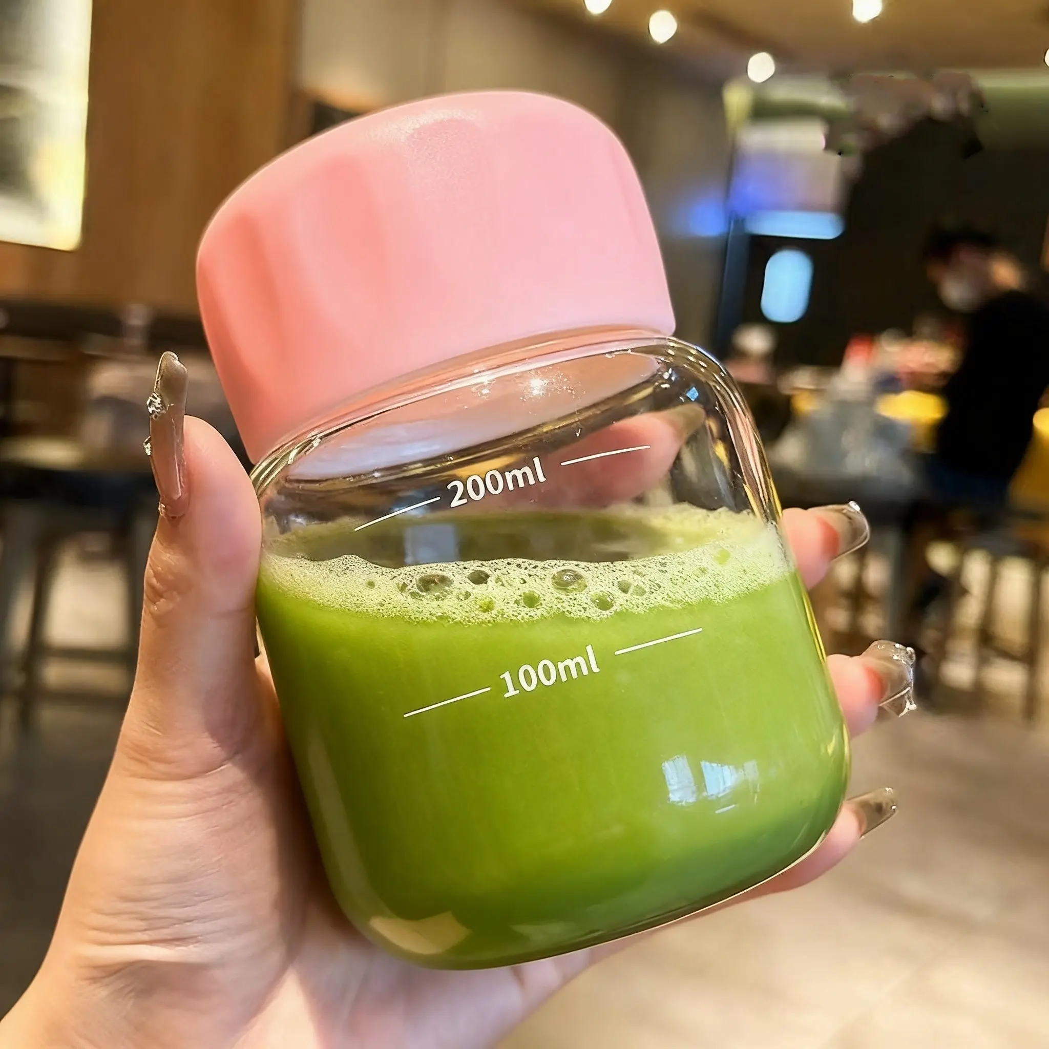 High-Profile Mini Cup, Matcha Shaker Cup, Cute Coffee Fat Cup, Portable Mini Cup, Simple Glass Cup with Measurement Marks, Drinkware, Reusable