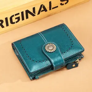 Small Wallet Women RFID Blocking Soft Leather Bifold Compact Card Holder Wallet for Women with Zipper Coin Pocket Envelope Wallet
