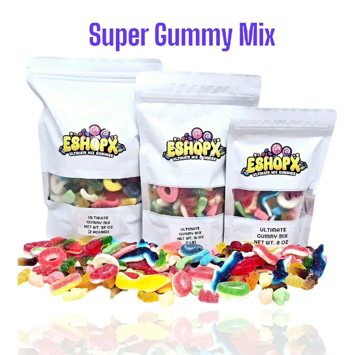 Super Pick N Mix Gummy Mix Sweet Snack Gummies, Chewy, Variety Bag Bonbon Bite Candies in 1 lb , 2 lb 3 lb and 5 lb jar