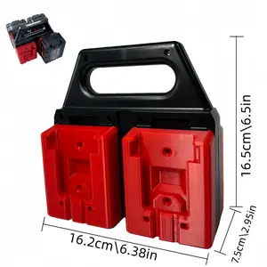 Miwochi 18v Lithium Battery Storage Rack, 4 Slot Handheld Stand, Cordless Tool Organizer, Ideal for Garage, Workbench, Studio, Carrying Various Scenarios, Construction Tool Organizer