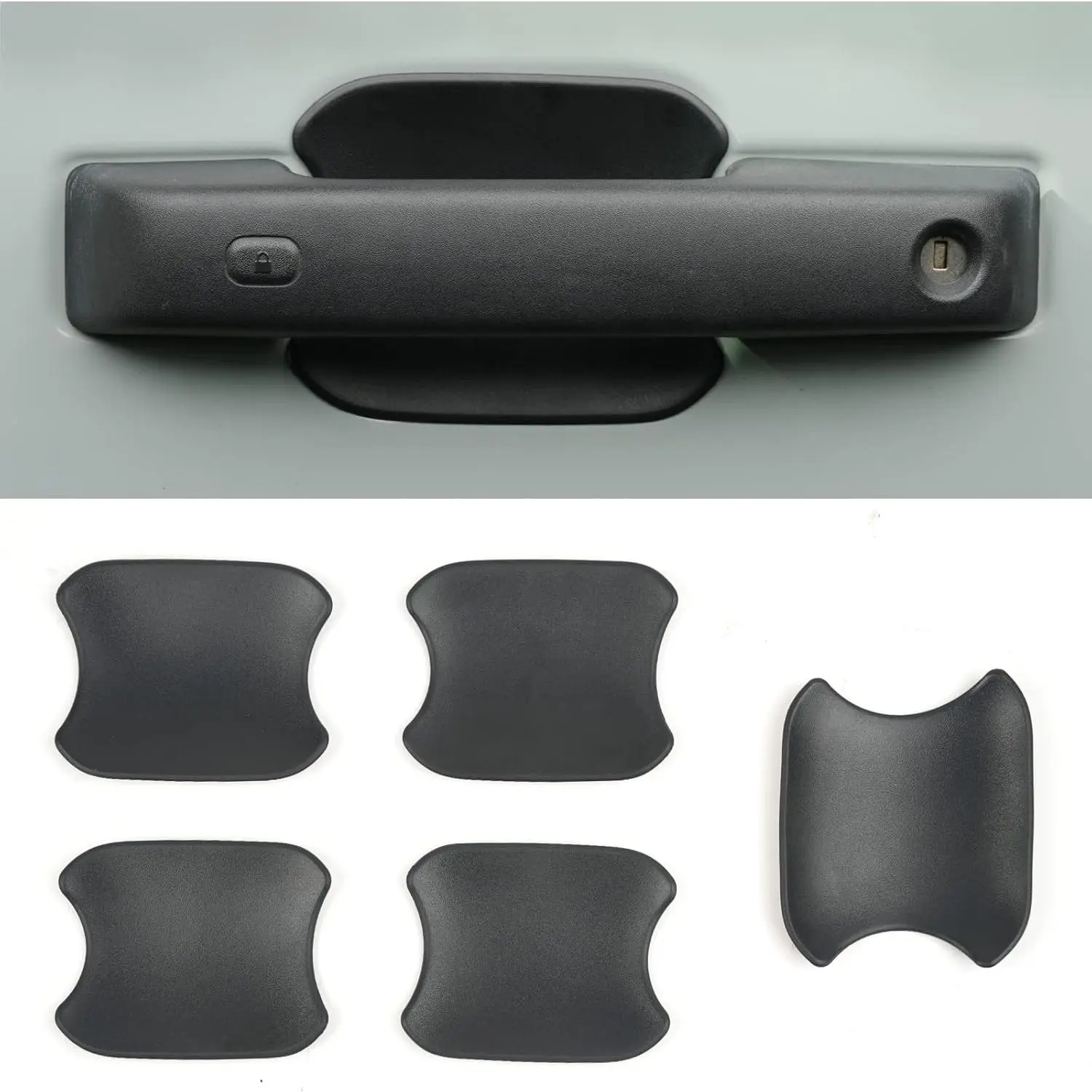 Car Door Bowl Scratch Protector for Ford Bronco, Exterior Door Handle Bowl Cover Protection Trim Accessories Compatible with Ford Bronco 2021 2022 2023 2024 4 Doors, Black, ABS Plastic