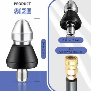 Sewer Jetter Nozzle，1/4 Quick Connector High Pressure Water Rat Front 1 Rear 6 Stainless Steel Male Female Quick Plug Switch cleaning machine, high-pressure nozzles, wastewater removal, high-pressure cleaning nozzles outdoor watering tools pressure washer