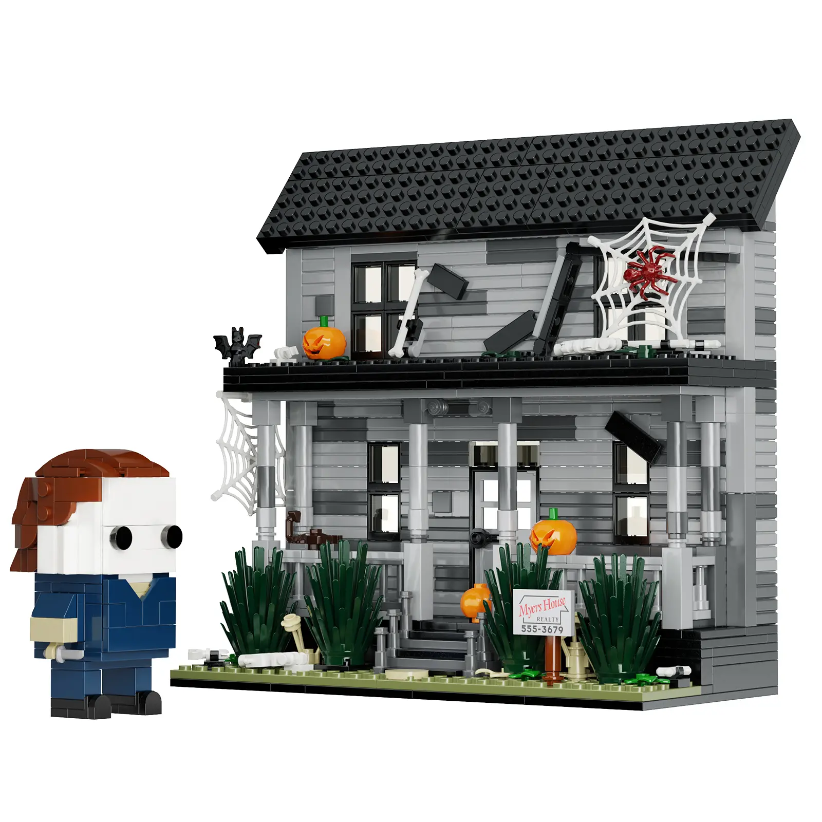 Max Haunted House Building Blocks Set (586 pcs) – Spooky Halloween DIY Toy Kit for Kids, Teens & Adults, Ideal Gift for Horror Fans, Trick-or-Treat Parties & Scary Holiday Decor