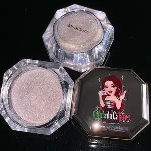 our show-stopping Icey Diamond Loose Highlighter - in Muñekota, a breathtaking radiant light pink shade That showcases holographic speck’s that change to different color changing glitter colors Luxury Shimmer Lightweight Cosmetic