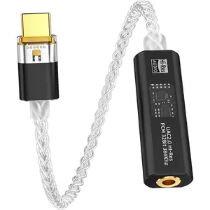 USB C to 3.5mm DAC Headphone Adapter with Dual Chip CX31993 & MAX97220, Portable Decoding Amp Hi-Res 32bit/384KHz Audio Dongle with -Plated OCC  for , Android, , IEMs Earphones