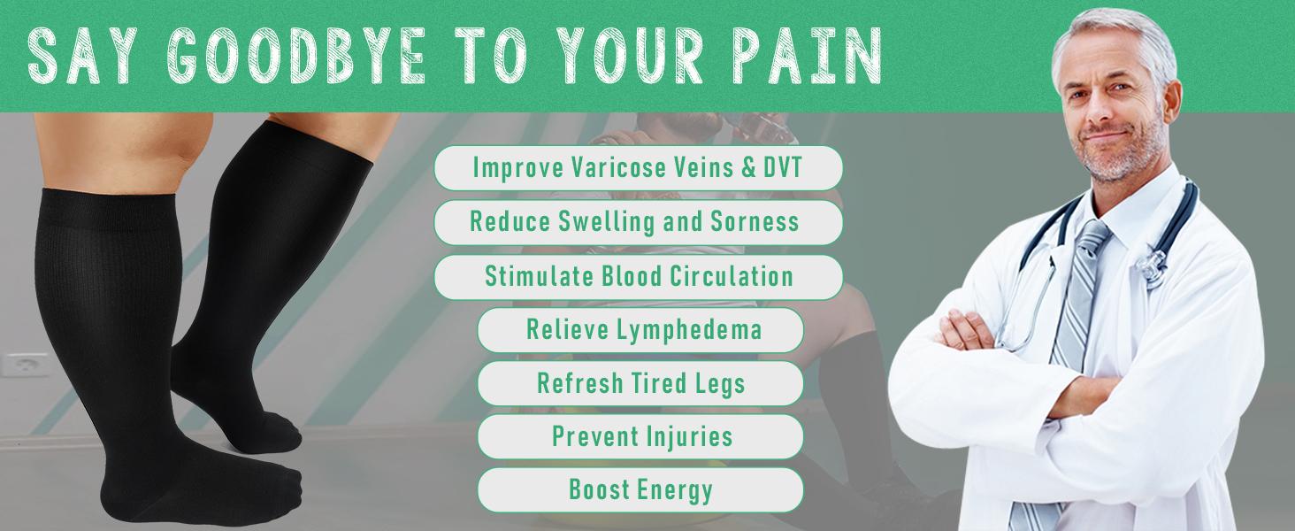 STANDWAY 4 Pairs Compression Socks - Men & Women（15-20HHMG）Is Best Support for Nurses Running Travel And Every Sports