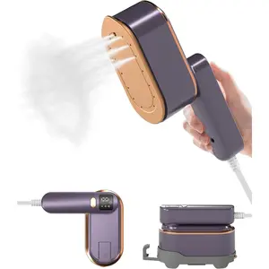Travel Steamer Iron for Clothes 1200W Handheld Portable with 3 Steam Levels LCD Screen 10S Fast Heat-up for Dress Shirt Home Travel Compact Powerful Ceramic Titanium Soleplate