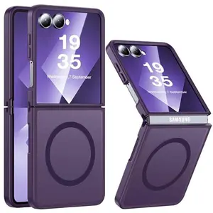 Magnetic for Samsung Galaxy Z Flip7/Z Flip 6 Case Compatible with MagSafe [Military Grade Drop Tested][Translucent Matte][Anti-Fingerprint] Soft Silicone Bumper