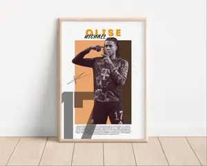 Michael Olise Football Poster | Olise Wall Art | Soccer Print | Gift for Football Fan | Signed Football Poster | Sports Decor | FC Bayern