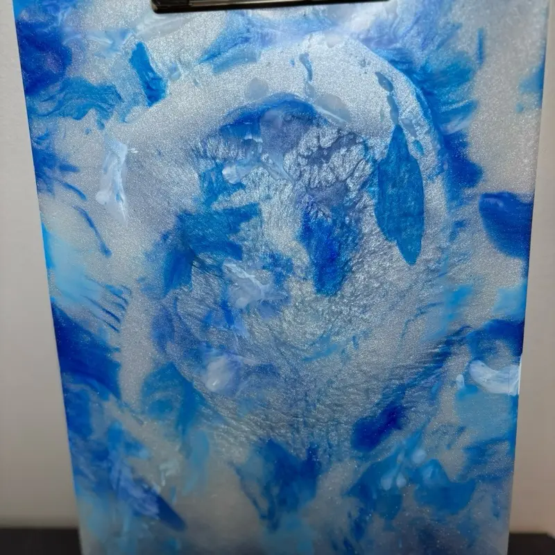 Blue and Pearl White Clipboard - Durable Resin Design for Office, Classroom, or Crafting Projects - Ideal for Standard Documents