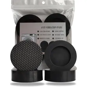 Anti Vibration Pads for Washing Machine,Universal Washer Dryer Support Foot Pads,4 Pcs,Stops Moving Walking,Noise Cancellation,Rubber Anti Slip Muffling Mat,Washer  Stabilizer