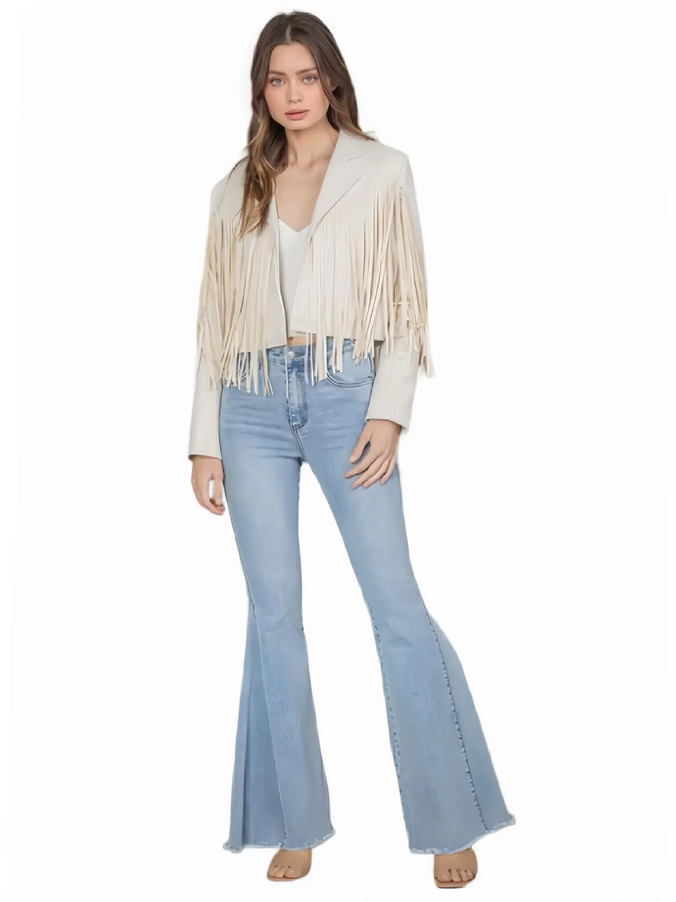 Women's Leather Fringe Short Jacket Coats, Casual Fitted Outerwear for Spring & Fall, Plain Surface Design, Unlined Lightweight Style, Everyday Jackets
