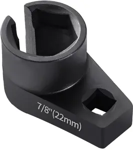 DIBMS Offset O2 Sensor Socket, 7/8-Inch (22mm) with 3/8-Inch Drive, Universal Fit for Vehicle Oxygen Sensor Removal