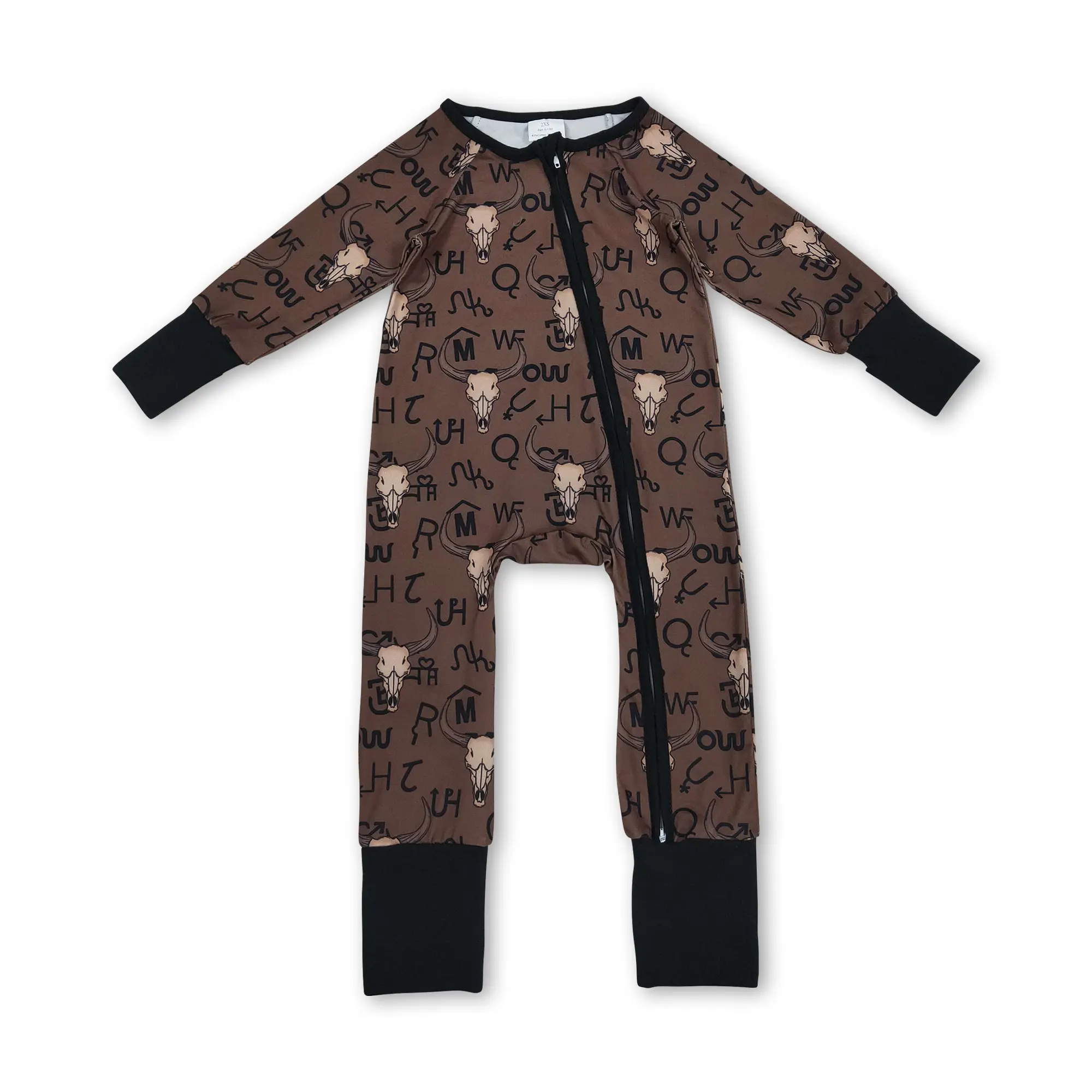 Baby Boy Winter Romper Western Clothes Cow Zip Romper